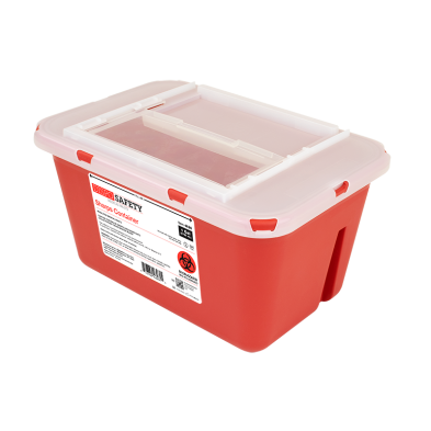 4626 Dynarex® 1-gallon Red Locking Sharps Container with Transparent Lid